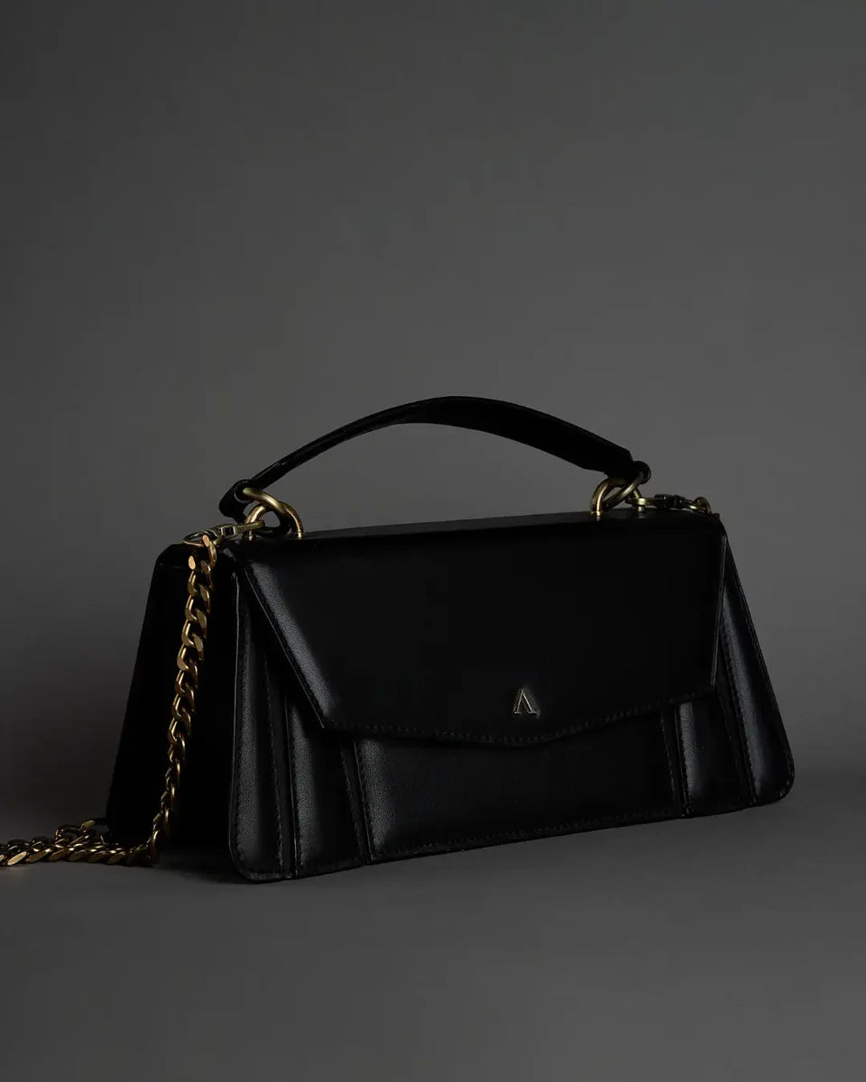 Lia Bag with Top Handle - Antique Gold